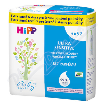 HiPP BABYSANFT Čist.vlh.ubrousky bez parfém 4x52ks