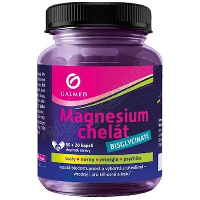 Magnesium chelát bisglycinate cps.50+20 Galmed