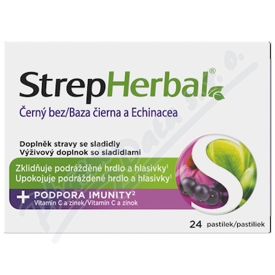 StrepHerbal Černý bez a Echinacea past.24