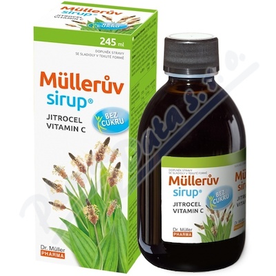 Müllerův sirup s jitrocelem bez cukru 245ml