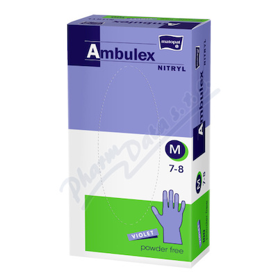Ambulex Nitryl rukavice nepudrové violet M 100ks