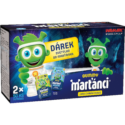 Marťánci Gummy 2x50ks + světýlko Promo