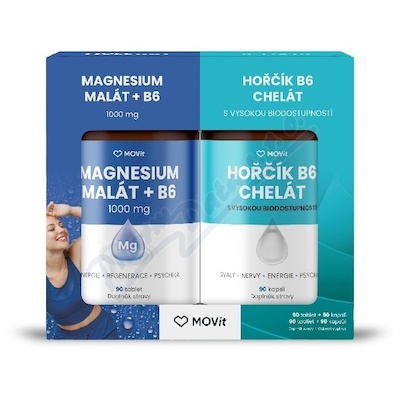 MOVit Duo Hořčíků Malát+B6&Chelát cps.90+tbl.90