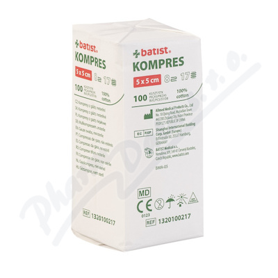 KOMPRES gáza nesterilní 8vr.17n.5x5cm 100ks