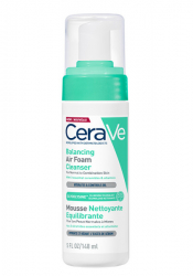 CeraVe čisící pěna pro optimání pH na obličej pro kontrolu mastnoty a hydrataci pro normální až smíšenou pleť s čisticí technologií glycolysine™, 3 esenciálními ceramidy a alantoinem 150ml