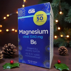 GS Magnesium citrát 1340 mg + B6 50+50 tablet NAVÍC dárkové balení 2025