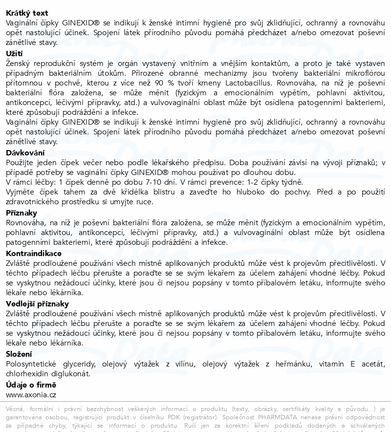 Ginexid vaginální čípky 10x2g