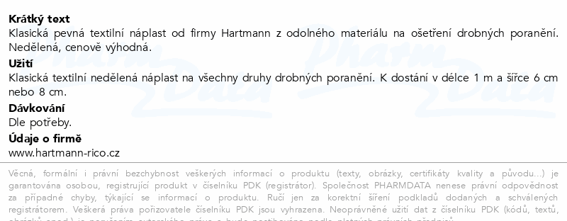 Cosmos Klasická náplast textilní 1mx6cm