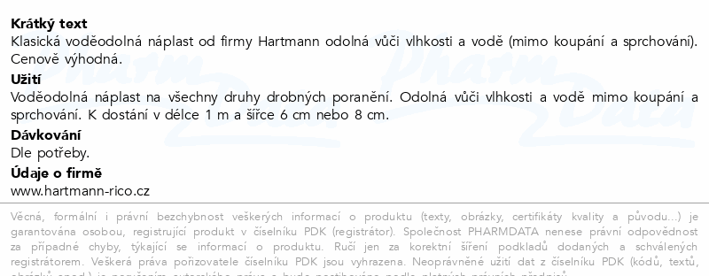 Cosmos Klasická náplast voděodolná 1mx6cm