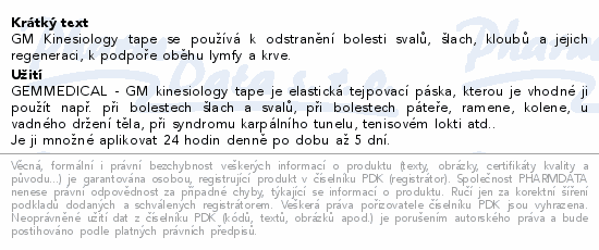 GemMedical kinesiology tape 5cmx5m černý