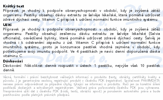 Cemio Alpské pastilky šalvěj a vitamin C pst.30+10