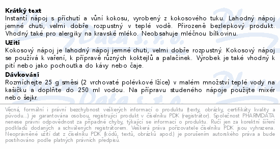 Topnatur Kokosový nápoj sušený 350g