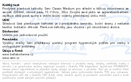 Seni Classic inkon.plen.kalhotky M 30ks