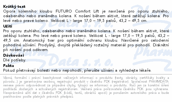 3M FUTURO Kolenní bandáž Comfort Lift 76588DAB L