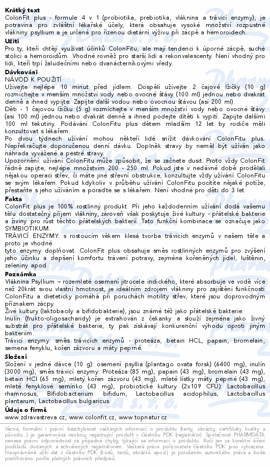 Topnatur ColonFit plus 180g