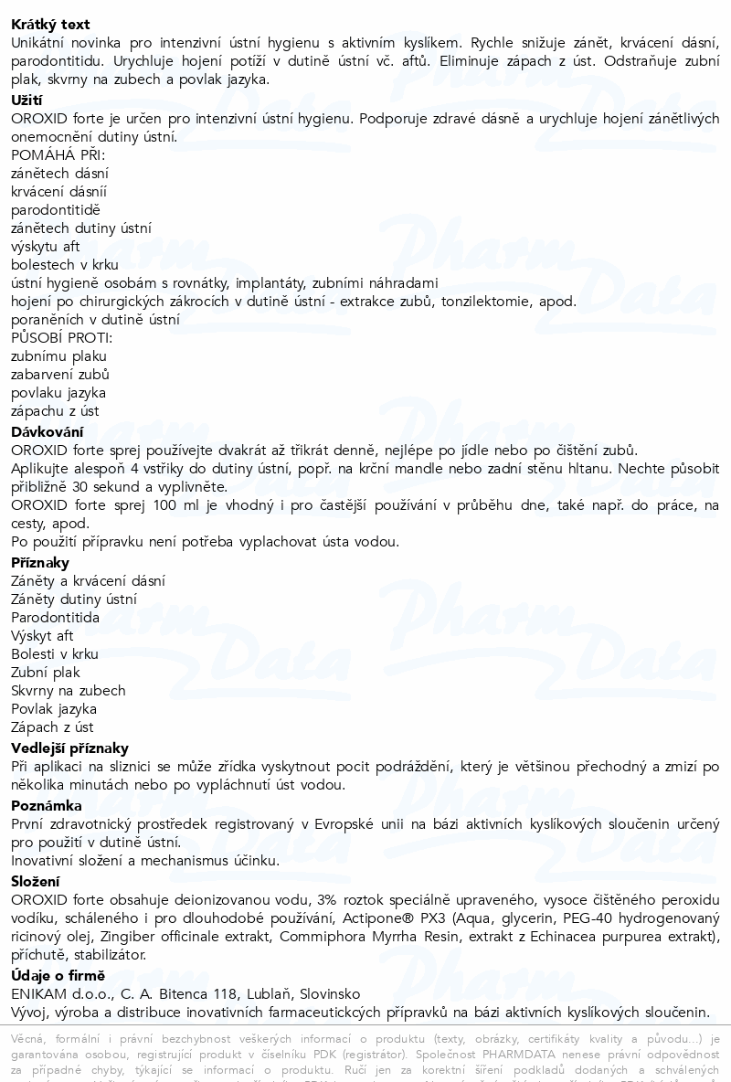 OROXID forte sprej pro ústní hygienu 100ml