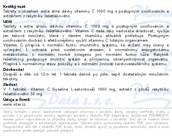 Vitar Vitamin C 1000mg+rakytník tbl.120