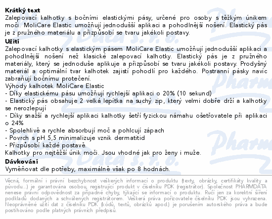 MoliCare ElasticInkontinenční kalhot.8kap XL 14ks