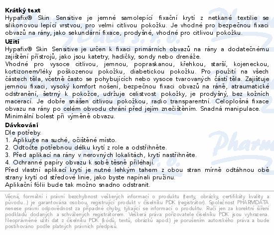 Hypafix Skin Sensitive fix.krytí role 10cmx5m 1ks