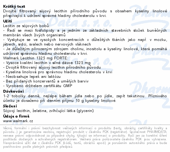 Walmark Lecithin Forte 1325mg tob.150+30 Promo2025