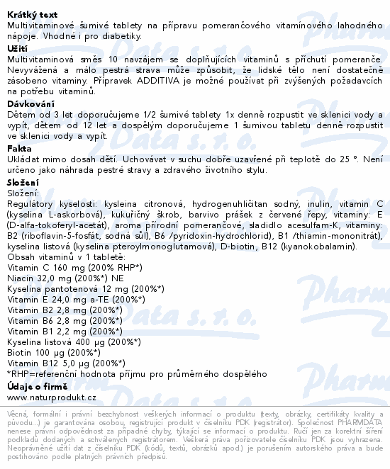 Additiva Multivitamin Orange šum.tbl.20
