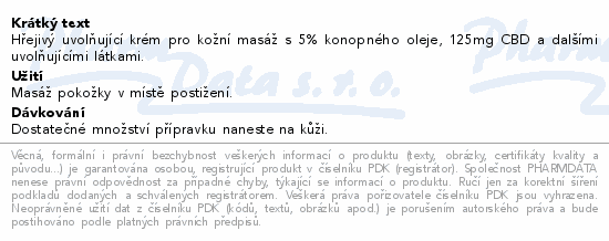 Konopné mazání hřejivé s CBD 125ml