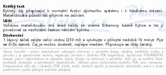 LEROS Mateřídouška čaj 20x1.5g