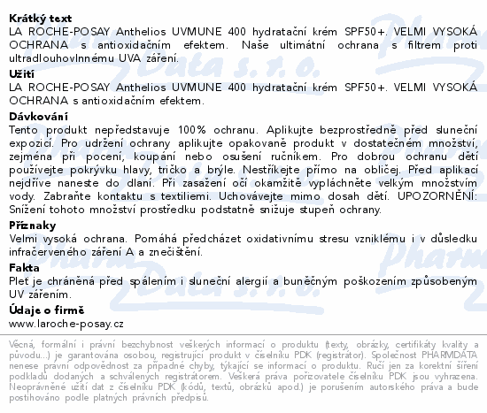 LA ROCHE-POSAY ANTHELIOS krém SPF50+ 50ml