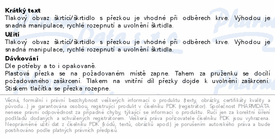 Tlakový obvaz škrtící se sponou Steriwund