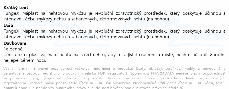 FungeX náplast na nehtovou mykózu 14ks