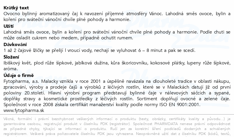 Vánoční čaj sypaný 60g Fytopharma