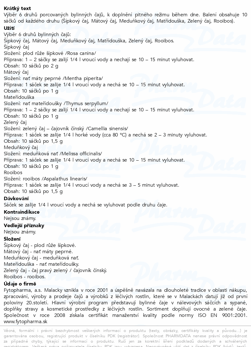 Bylinný MIX dárk. kazeta 6x10sáčků 80g Fytopharma