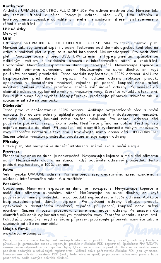 LA ROCHE-POSAY ANTHELIOS fluid SPF50+ 50ml