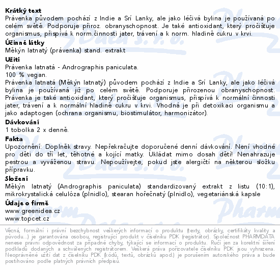 Green idea Právenka latnatá tob.60