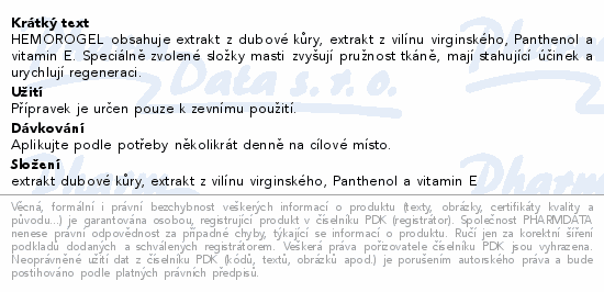 Hemorogel Kožní mast při obtížích s hemoroidy 50ml