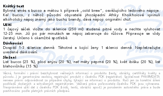 LEROS Cold Brew Bucco čaj 20x1.5g