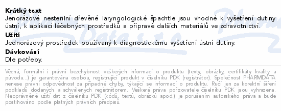 ZARYS laryngologická špachtle dřevěná nester.100ks