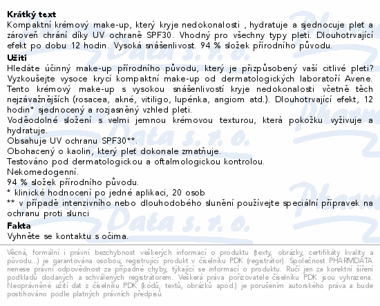 AVENE Couvrance Komp.krém.make-up SPF30 Honey 8.5g