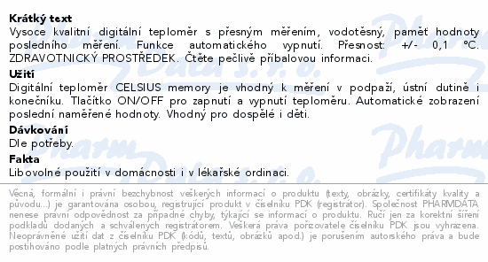 CELSIUS memory teploměr digitální NEW