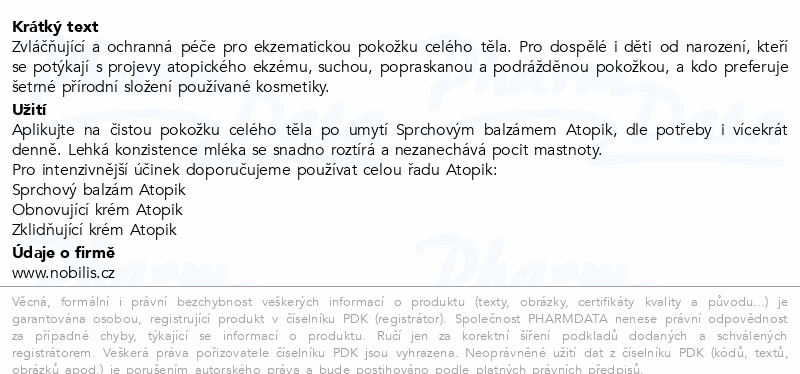 Nobilis Tilia Atopik tělové mléko 200ml