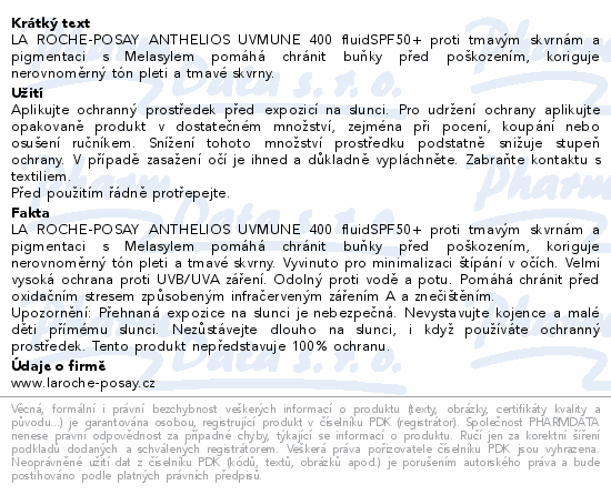 LA ROCHE-POSAY ANTHELIOS fluid Melasyl SPF50+ 50ml