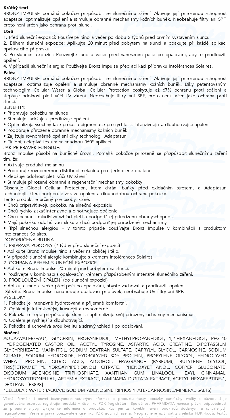 ESTHEDERM Bronz Impulse příprava na opalování150ml