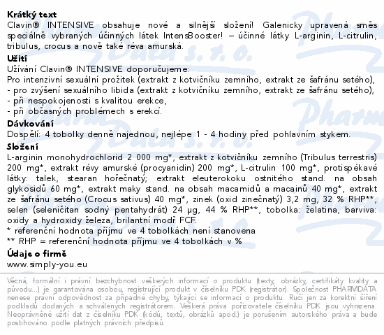 Clavin Intensive tob.20+4