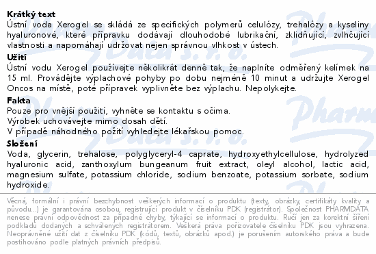 Oncos Xerogel ústní voda 250ml