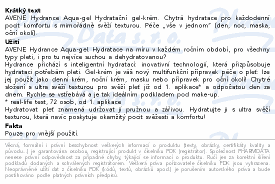 AVENE Hydrance Aqua-gel 50ml