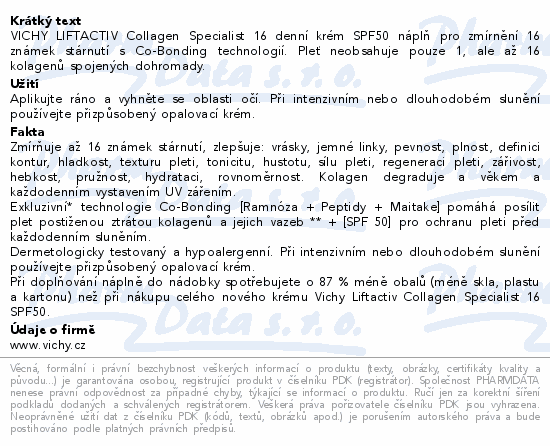 VICHY LIFTACTIV CollagenSpecialist16 SPF50ref.50ml