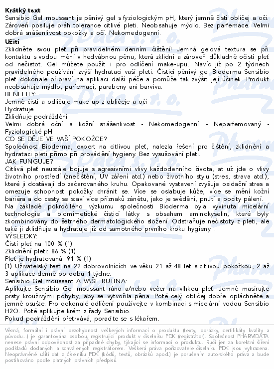 BIODERMA Sensibio gel moussant 200ml