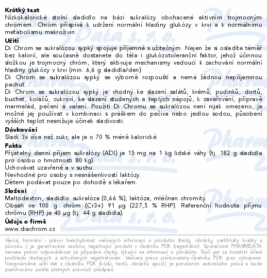 Di Chrom se sukralózou sypký stolní sladidlo 200g