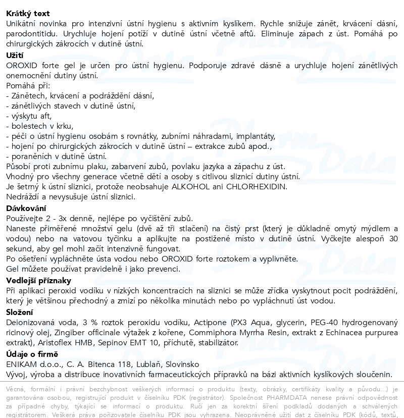 OROXID forte gel pro ústní hygienu 30ml