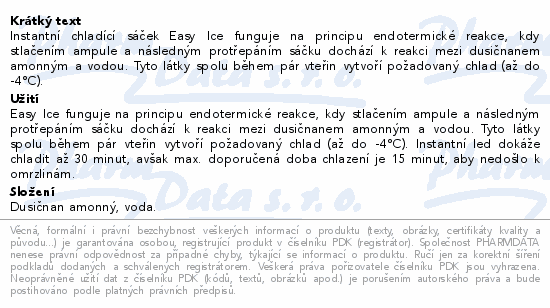 EASY ICE jednorázový chladící sáček 14x18cm